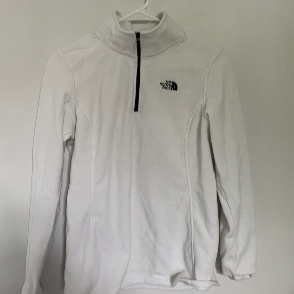 North face white zip up fleece